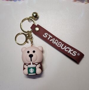 Starbucks Pink Baby Barista Bear Keychain or Charm